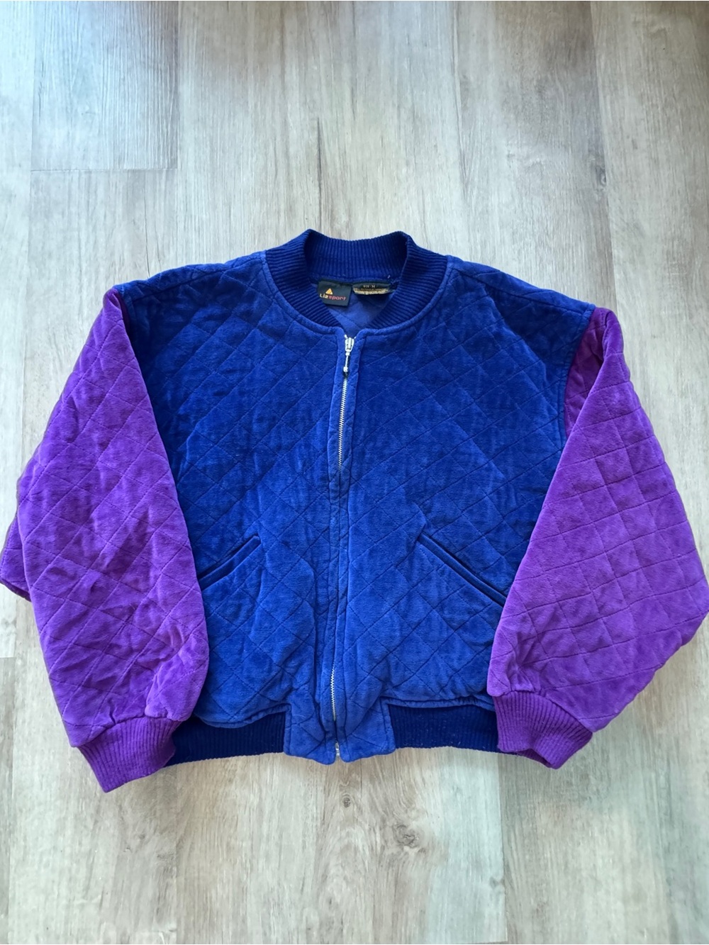 90’s LIZ SPORT Two Tone Quilted Bomber Jacket sz M